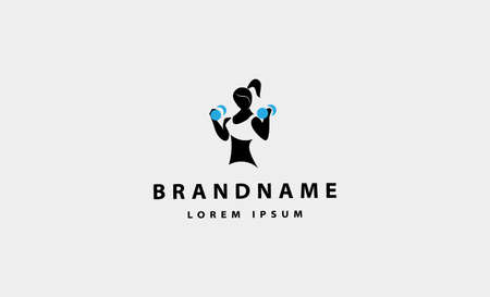 woman fitness logo design vectorのイラスト素材