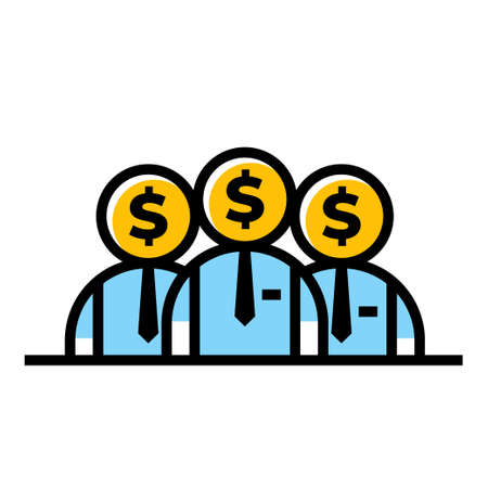 business team work dollar vector icon designのイラスト素材