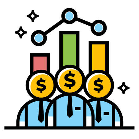 business team work dollar vector icon designのイラスト素材
