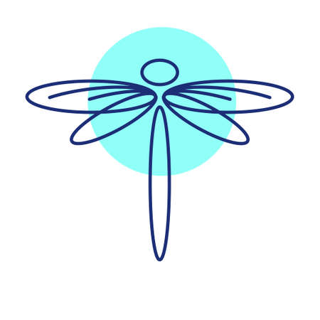 Minimalist elegant Dragonfly wings design with line art styleのイラスト素材