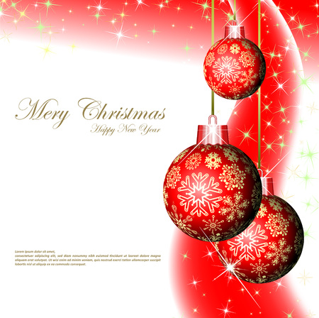 Red Christmas ballsのイラスト素材