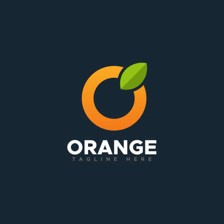 Creative Fruit Logo Design. Flat vector design for organic shop, juice label, healthy food store or vegetarian cafÃ©.のイラスト素材