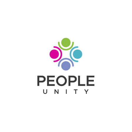 People unity logo vector. People unity iconのイラスト素材