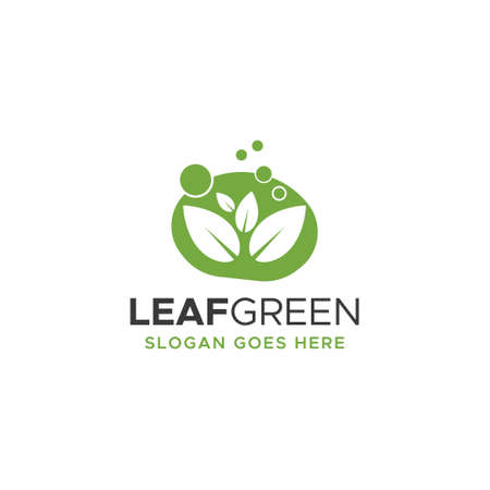 Green leaf logo concept vector organic logo templateのイラスト素材