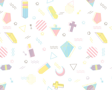 Retro 80's cover. For fabric, poster, business, wallpaper, phone cover. Geometric patternのイラスト素材