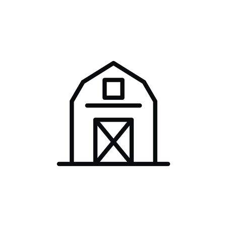 Farm wooden warehouse minimal logo on white background.の写真素材