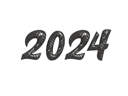 Happy new year 2024 text typography design element flyer banner designのイラスト素材
