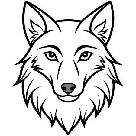 Wolf head isolated on white backgroundのイラスト素材