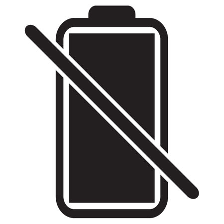 Not charging battery icon . No battery icon . Vector illustrationのイラスト素材