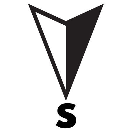 South arrow icon . Arrow compass icon vector isolated on white backgroundのイラスト素材