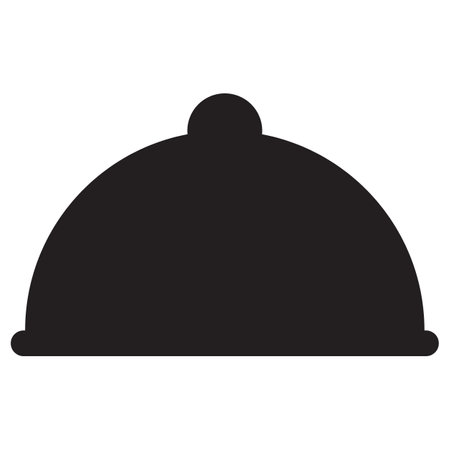 Cloche icon isolated on white background . Food tray icon .Vector illustrationのイラスト素材