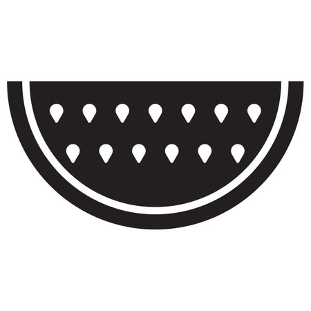 Watermelon icon isolated on white background . Summer fruit . Vector illustration