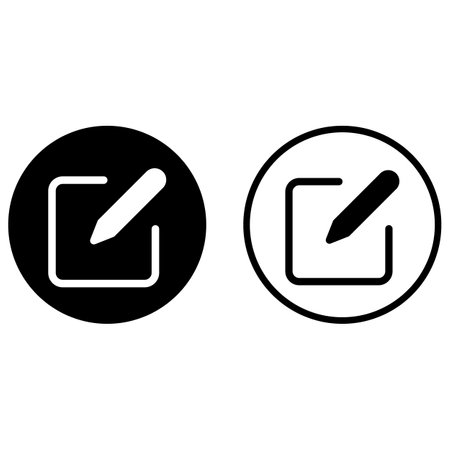 Edit icon set in two styles isolated on white background . Pencil icon . Vector illustrationのイラスト素材