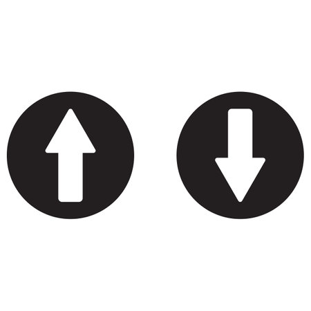 up and down arrow icon vector . download and upload icon setのイラスト素材