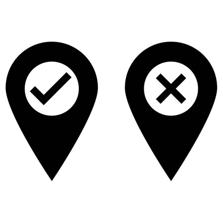 map pointer with check mark vector isolated on white backgroundのイラスト素材