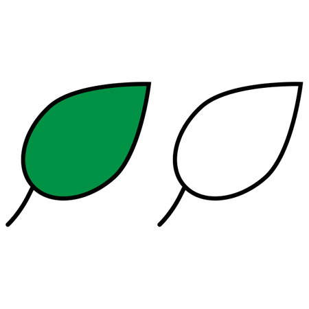 leaf icon set vector in two styles isolated on white backgroundのイラスト素材