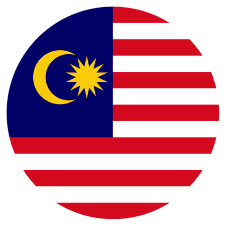 Round Malaysia flag vector isolated on white background .のイラスト素材