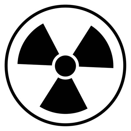 Radiation warning sign . Radiation icon symbol vector isolated on white backgroundのイラスト素材