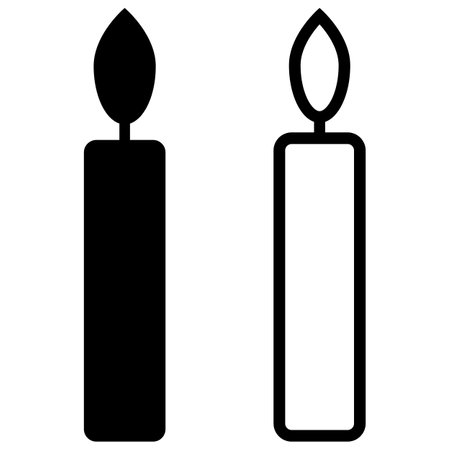 candle icon set vector in two styles isolated on white backgroundのイラスト素材