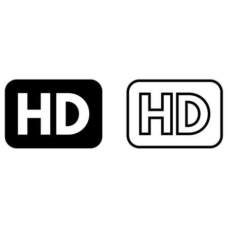 HD icon set vector in two styles isolated on white backgroundのイラスト素材