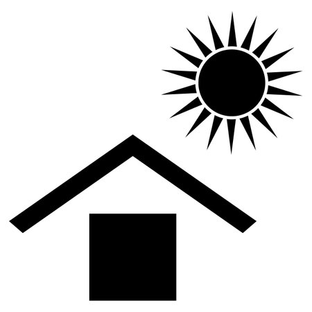 Keep away from sunlight icon symbol vector . Solar protection cargo signのイラスト素材