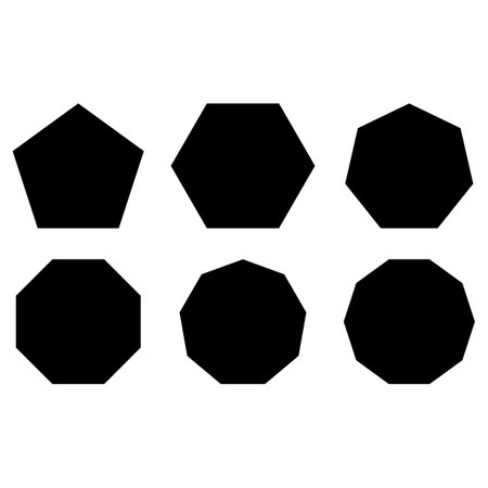 Polygon icon set vector isolated on white background .のイラスト素材