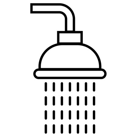 Line shower icon vector isolated on white background .のイラスト素材