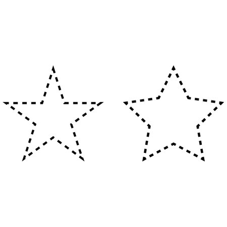 Star shape dashed icon set vector isolated on white backgroundのイラスト素材