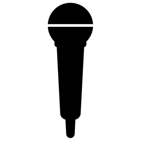 black microphone icon vector isolated on white backgroundのイラスト素材