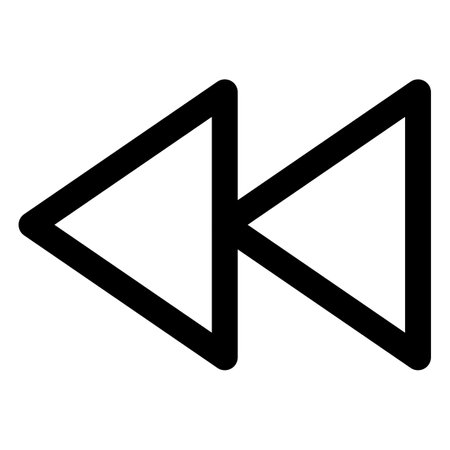 Fast Rewind icon vector .Control media buttons. Suitable for mobile apps, web apps and print media. Previous media buttonのイラスト素材