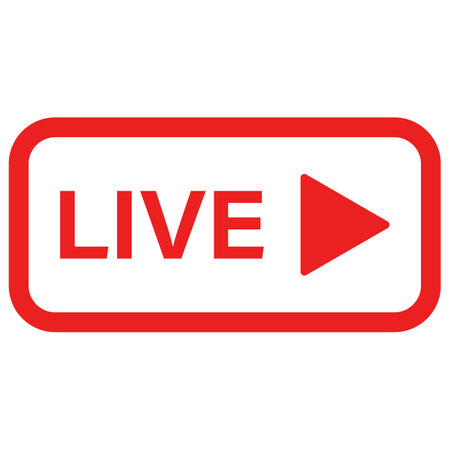Live streaming icon isolated on white background . Vector illustrationのイラスト素材