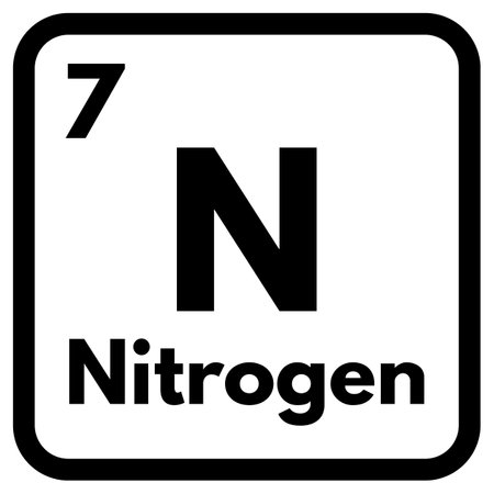 Nitrogen chemical element icon isolated on white background . Vectorのイラスト素材
