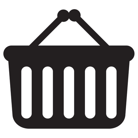 Shopping basket icon in trendy style isolated on white background . Vector illustrationのイラスト素材