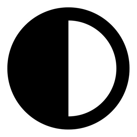 Half pie chart icon vector in trendy style isolated on white backgroundのイラスト素材