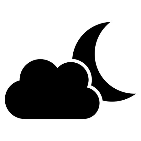 Fog night weather icon vector . Cloud and moon icon . Night iconのイラスト素材