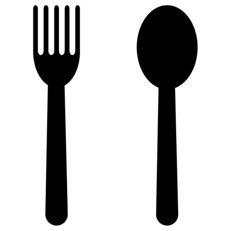 spoon and fork restaurant icon vector isolated on white backgroundのイラスト素材