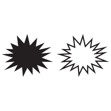 Bursting speech star icon in two styles isolated on white background . Vector illustration