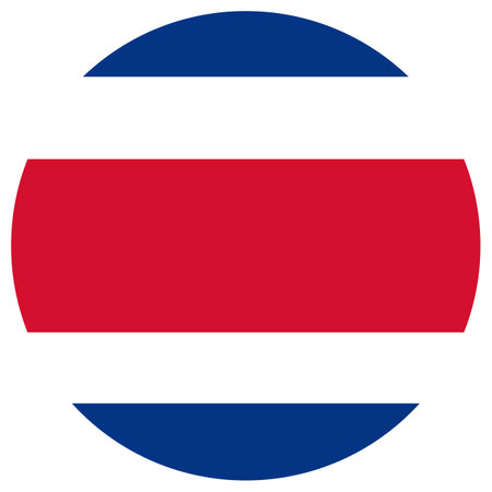 Round Costa Rica flag . Circle flag of Costa Rica . Vector illustrationのイラスト素材