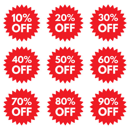 Sale tags set isolated on white background . Discount labels vector