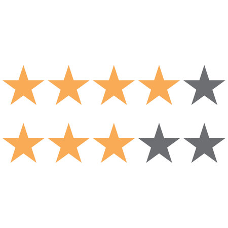 Four and three stars icon set isolated on white background . Stars rating icon vector