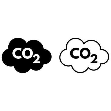Co2 icon set in two styles . Carbon dioxide cloud icon . co2 emissions icon vectorのイラスト素材