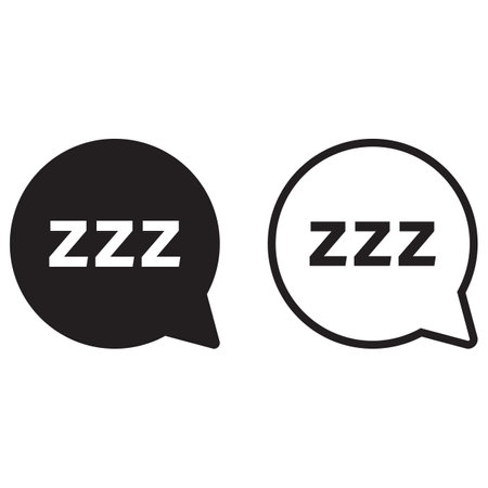 zzz speech bubble icon set in two styles . Sleeping bubble with zzz icon vector .のイラスト素材