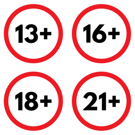 Age limit sign set . Age restriction icons . Vector illustrationのイラスト素材