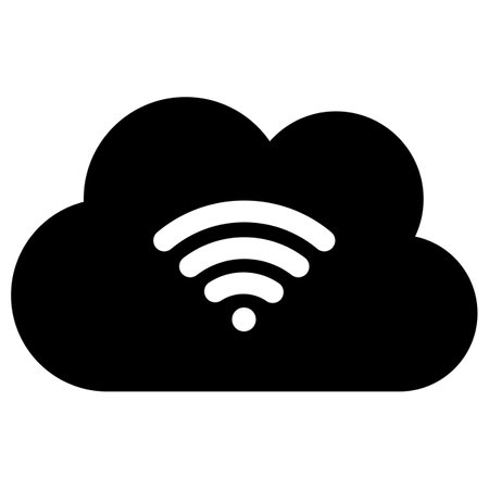 Cloud wifi icon isolated on white background . Server network connection icon vectorのイラスト素材