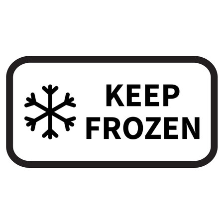 Keep frozen food icon . Keep frozen label with snow flake icon . Vector illustrationのイラスト素材