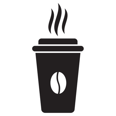 Hot coffee cup icon in trendy style isolated on white background . Paper coffee cup icon . Vector illustrationのイラスト素材