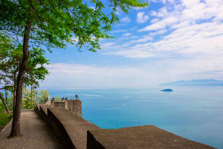 Giresun sea and island landscape view from Giresun Castle. Giresun Castle, Islandの写真素材