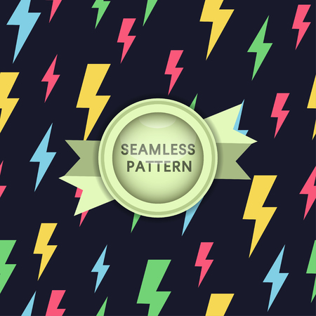 Thunderbolt electric seamless pattern for fashion, surface design, fabric, wrapping paper, background and wallpaper.のイラスト素材
