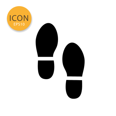 Shoes print icon flat style in black color vector illustration on white background.のイラスト素材