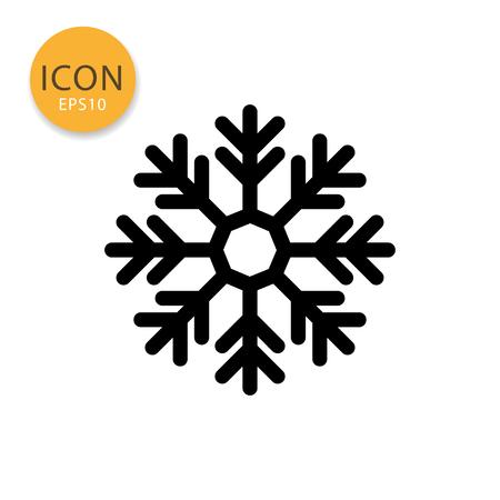 Snowflake icon flat style in black color vector illustration on white background.のイラスト素材
